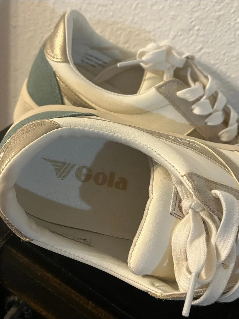 Gola White Sneakers with Lavender and Pale Blue Accents